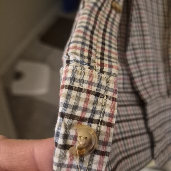 Orvis Men's Blue and Red Plaid Dress Shirt - Picture 8 of 8